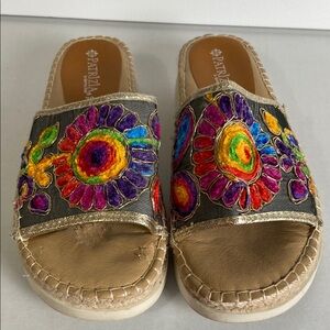 Vibrant Floral Embroidered Espadrille Sandals
